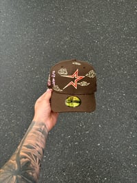 Image 3 of PINK BRIM MOCHA CHINA SKY  HOUSTON ASTROS CUSTOM FITTED CAP