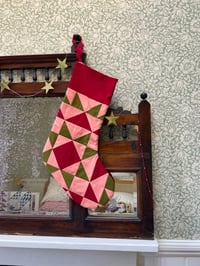 Image 1 of Coral Patchwork Stocking