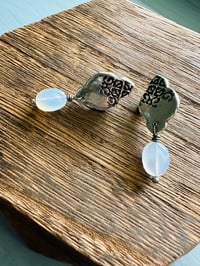 Image 11 of Lavender Chalcedony Medallion Post Earrings