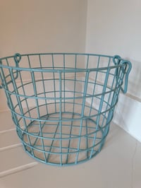 Image 1 of Blue Wire Basket 