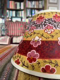 Image 2 of Winter Violas - 25cm base hand painted fabric shade