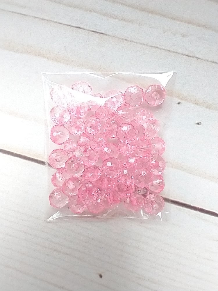 Image of Pink Faceted Rondell Beads