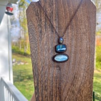Image 4 of Triple Labradorite Micro Macrame Necklace