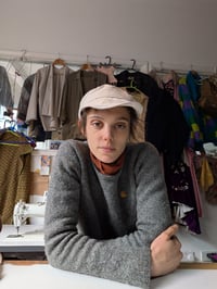Image 2 of Baker boy hat in cotton linen