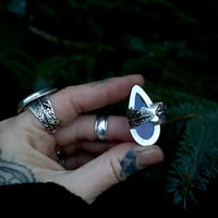 Image 2 of Moonstone Ring with Leaf Band~Sz 8.5/8.75