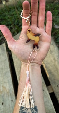 Image 3 of Fur Sealion Tassel Acrylic Keychain (Double Sided)