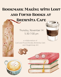 Image 1 of Bookmark Making with Lost and Found Books at Brewnita Cafe