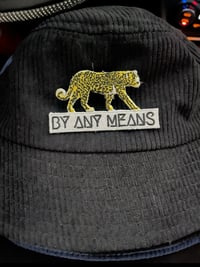 Image 3 of Black Any Means signature Leopard logo Corduroy 