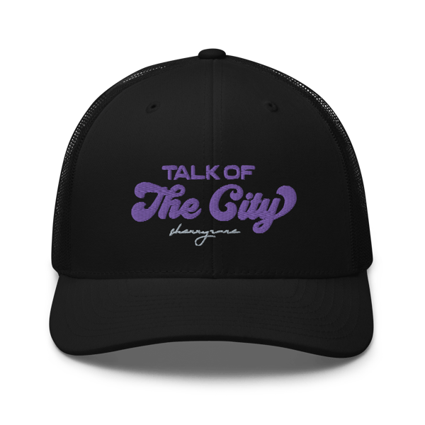 Image of “TALK OF THE CITY” Mesh Trucker Hat (PURPLE)