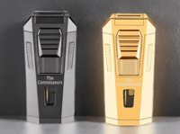 Image 1 of The Connoisseurs Jet Flame Cigar Lighter with Built-In Punch Cutter (Gold and Gunmetal) ) 