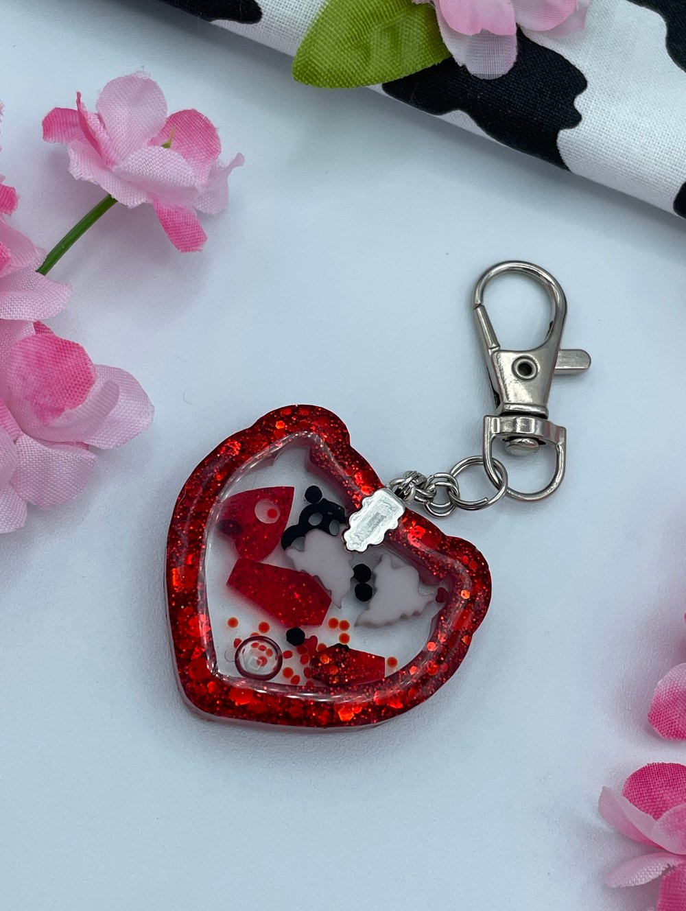 Image of Keychain - Red Devil Glitter ✨ oopsies ✨