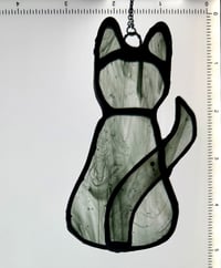 Image 2 of Black Cat Stained Glass Suncatcher