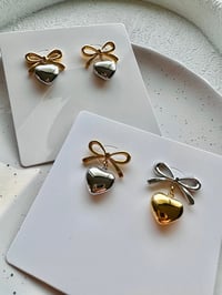 Image 17 of BOW HEART EARRINGS 