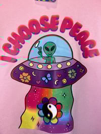 Image 2 of I Choose Peace Hoodie In baby pink