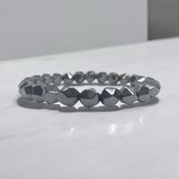 Hematite Round Natural Stone Bracelet