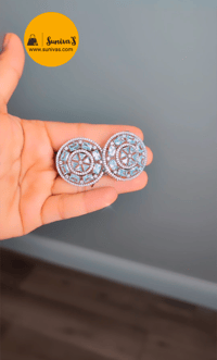 Image 3 of Premium Quality Big American Diamond Studs (with Clip)