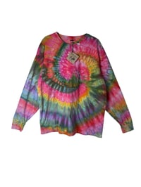 Image 2 of L Unisex Adult Soft Long Sleeve Tee in Euphoria Spiral Ice Dye