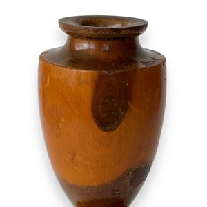 Image of VINTAGE TURNED WOODEN URN