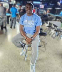 Image 2 of Blue HR shirt white letters