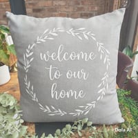 Image 1 of Welcome to Our Home Cushion