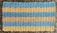Image 1 of Blue & Peach - Two Tone - 35 Fathom - Lobster Rope Mat