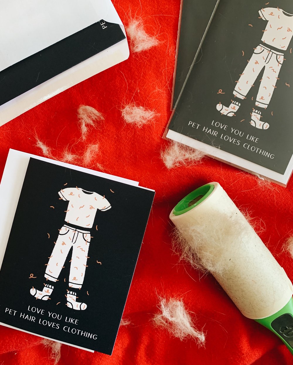 Image of Love You Like Pet Hair Loves Clothing- Greeting Card