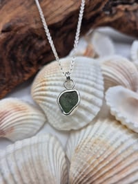 Image 1 of Dark Green Seaglass Necklace 