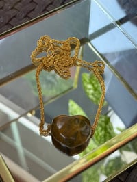 Image 1 of Heart Stone Crystal Necklace 🤎