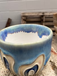 Image 5 of Set Of 4 Sky Blue Espresso Cups w.Petal Motif