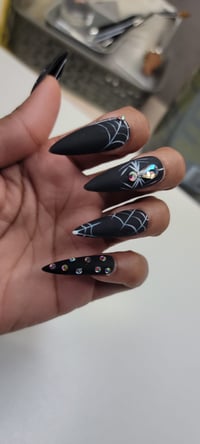 Image 5 of Black spider Press On Nails