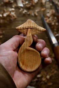 Image 2 of Cherry Wood Mushroom Scoop 