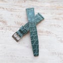 20mm Vintage Style Crocodile Strap In Cyan