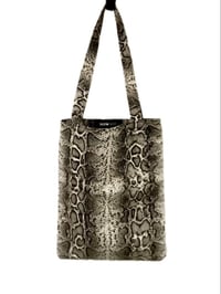 Image 1 of Snakeskin Print Cotton Tote Bag 