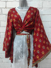 Image 1 of Stevie sari top with tassle-Rust 