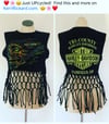 Upcycled “Harley Davidson” macramé tee