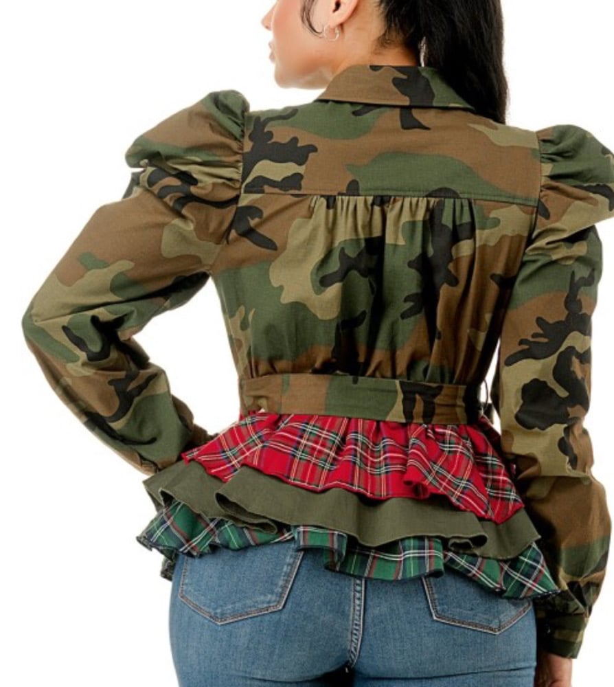Image of Camouflage Couture Peplum Top