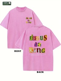 Image 3 of Jesus is King Washed Cotton Graphic T-Shirt 
