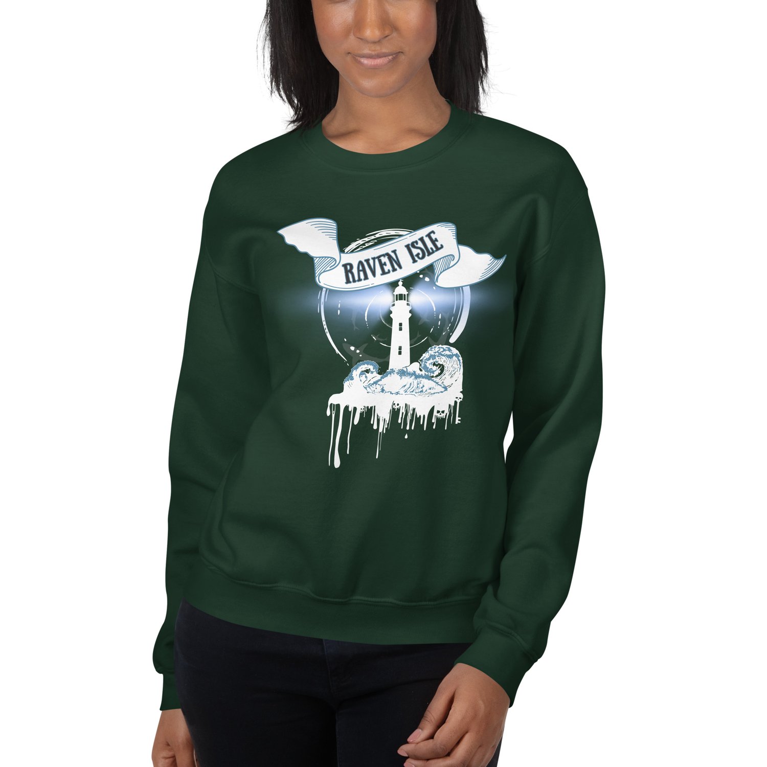 Image of Officially licensed does it hurt Raven Isle white Unisex Sweatshirt