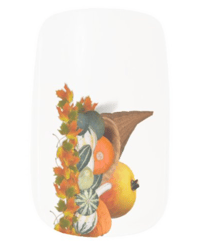 Image 2 of Minx nail art ( Cornucopia with Gourds and fall leaves)
