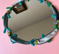 Image 3 of Fused glass fishy mirror
