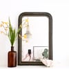 Mid Size Antique French Black and Gold Mirror