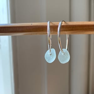 Image of pale sea glass earrings