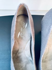 Image 5 of Aersoles taupe snakeskin embossed heels