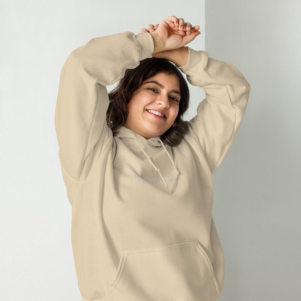 Tell Your Friends You Love Them | Embroidered Hoodie - Neutrals