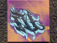 Handpainted Letter N canvas (Black/Steel brown Negative)