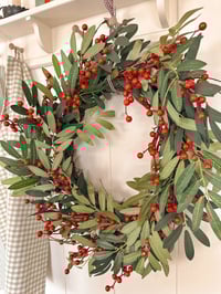 Image 1 of Red Berry & Foliage Wreath
