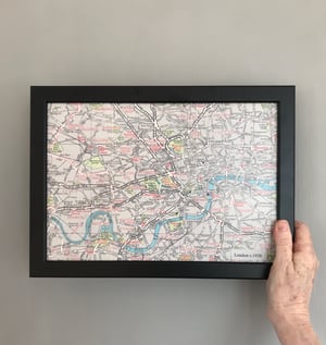 Image of London c.1930, framed (repro) map