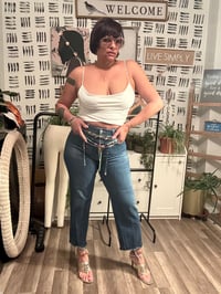 Image 1 of Old Mavy distressed bottom jeans 