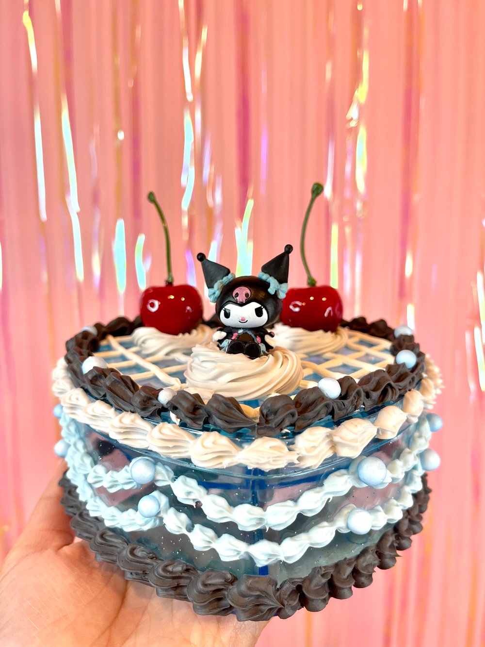 Kuromi Jewelry Box Cake Black/Blue Clear 
