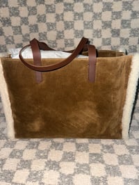 Image 2 of Golden Goose Crossbody Tote Tan/Sherpa